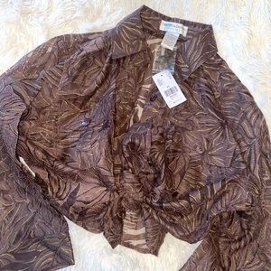 Brown/Gold Button Down Blouse